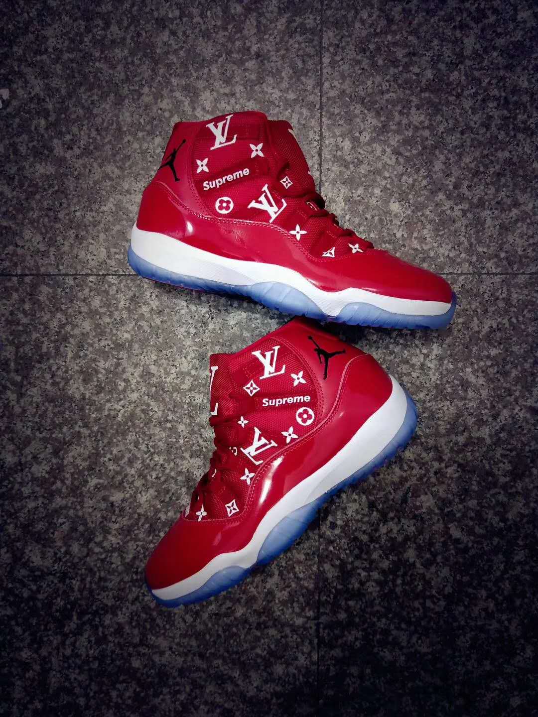 New Women Air Jordan 11 Retro Red White Shoes - Click Image to Close